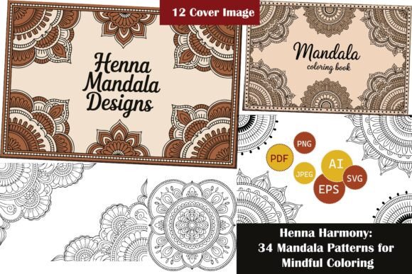 A Crafter's Review of 34 Henna Mandala Graphics & Coloring Pages