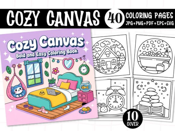 A Designer's Review: The Cozy Canvas Bold & Easy Coloring Book Asset