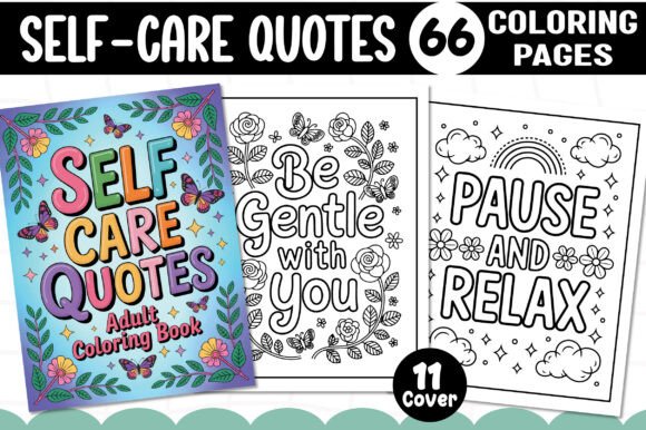 A Digital Publisher's Review of the Self-Care Coloring Book Graphics