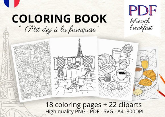 A French Breakfast Coloring Pack for Brand Graphics