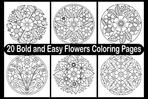 Bold Flowers Coloring Pages: A Graphics Asset for Creative Business