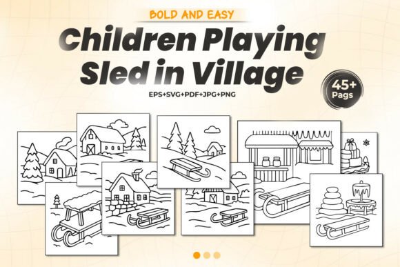 Bold Winter Village Graphics for Crafters