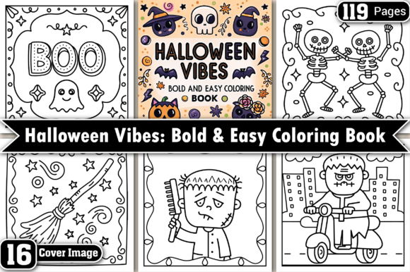 Halloween Vibes Graphics: Bold Coloring Pages for Seasonal Branding
