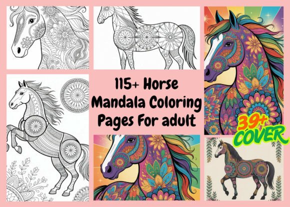 Horse Mandala Coloring Pages as a Graphics Asset for Crafters