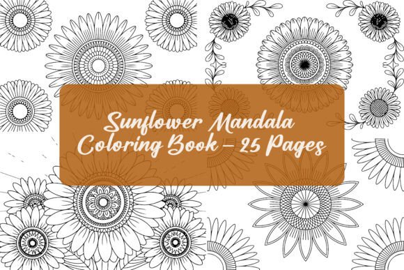 Sunflower Mandala Coloring Graphics for Brand Growth