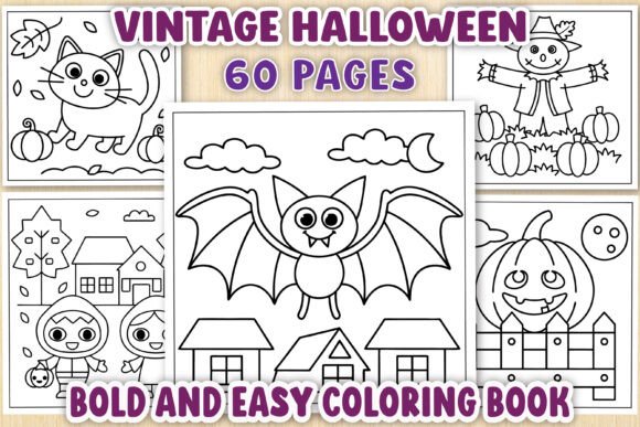 Vintage Halloween Graphics for Product Creation